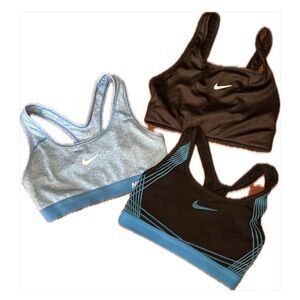 Nike Black and Blue Sports Bras for High-Impact Activities